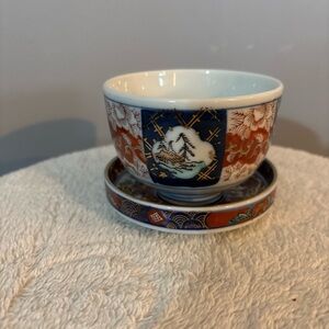 Japanese Imari Porcelain Bowl And Saucer Set